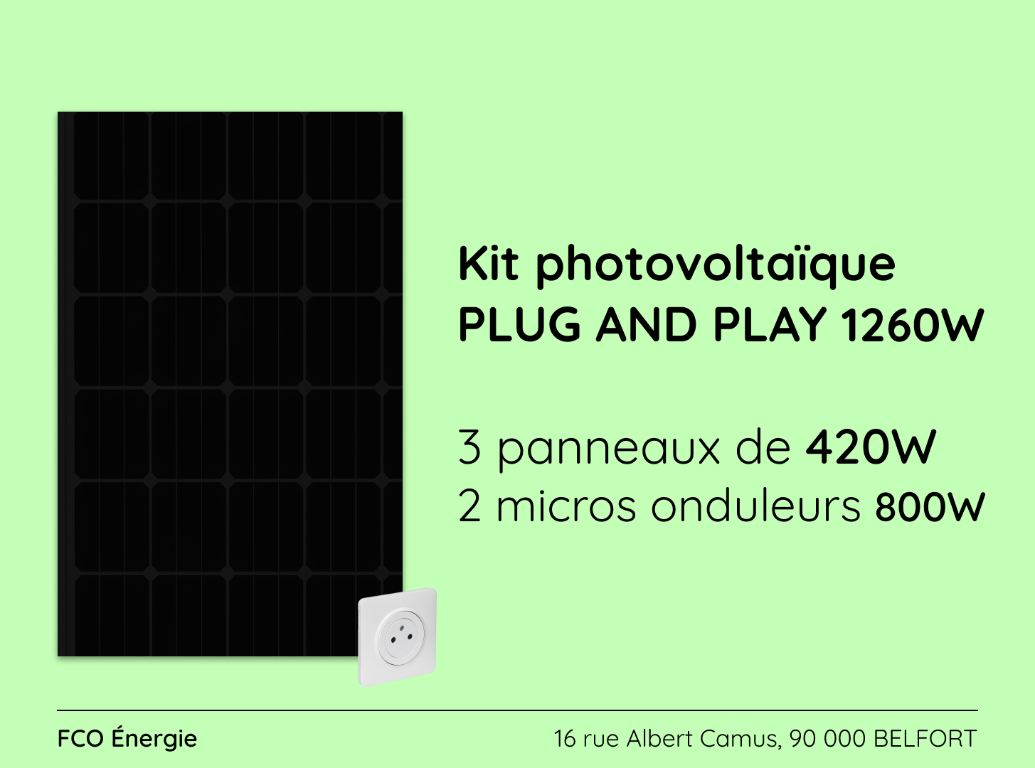 Kit photovoltaïque de 1260W - Plug and Play !