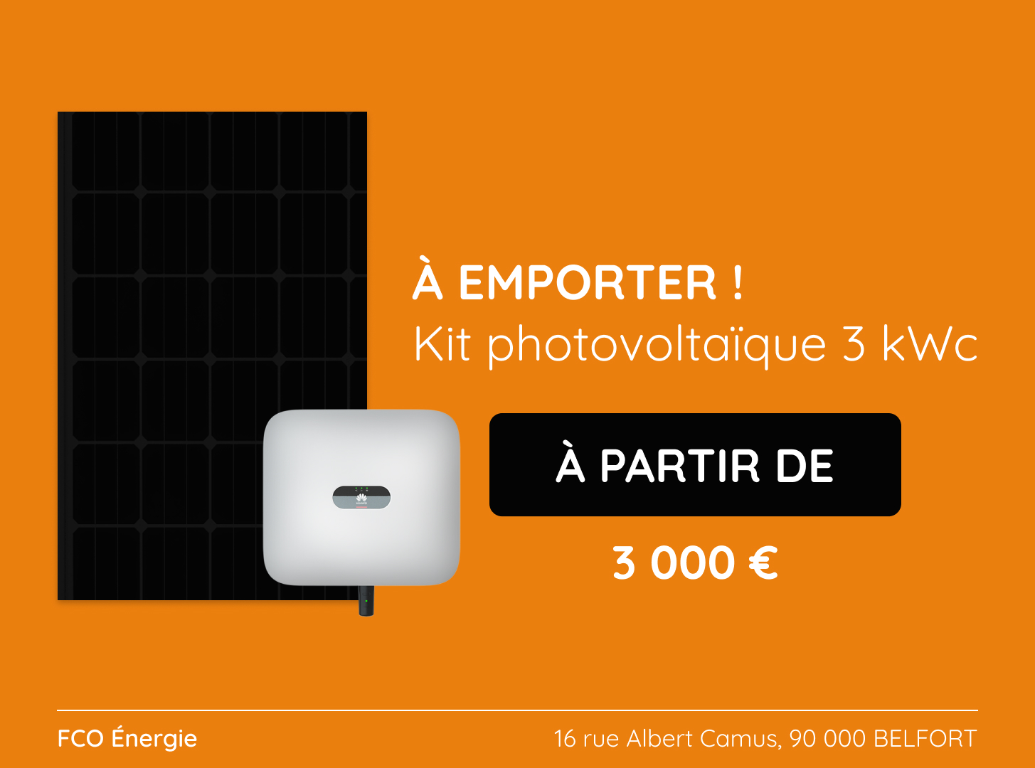 Kit photovoltaïque de 3 kWc à emporter !