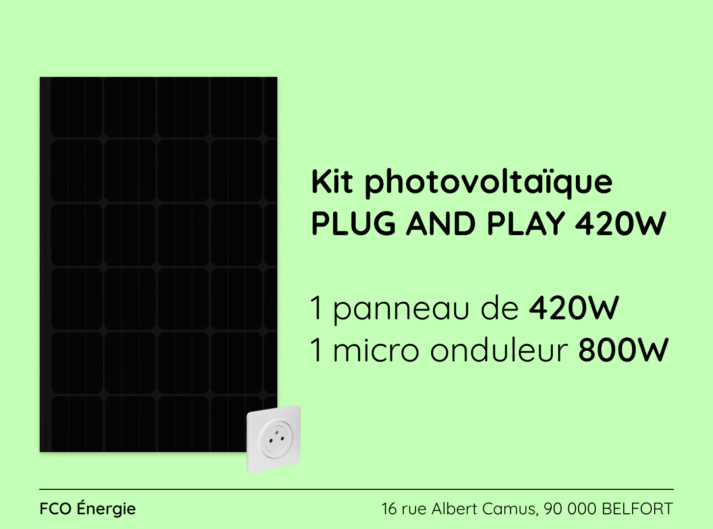 Kit photovoltaïque de 420W - Plug and Play !