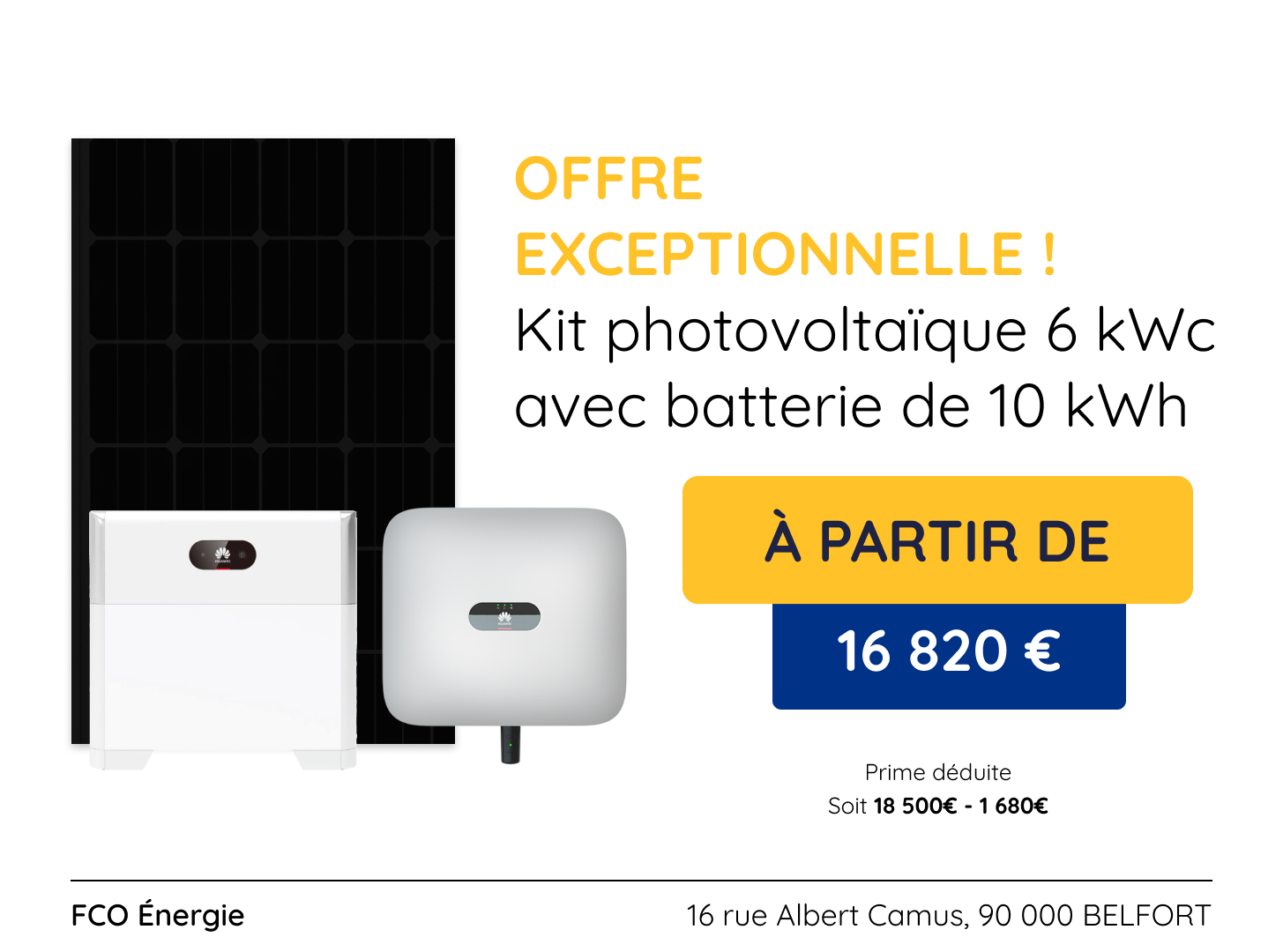 Kit photovoltaïque de 6 kWc avec batterie de 10 kWh !