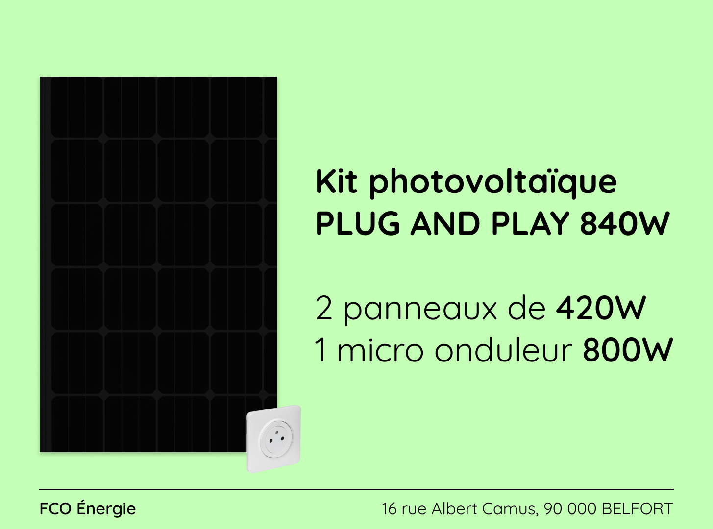 Kit photovoltaïque de 840W - Plug and Play !